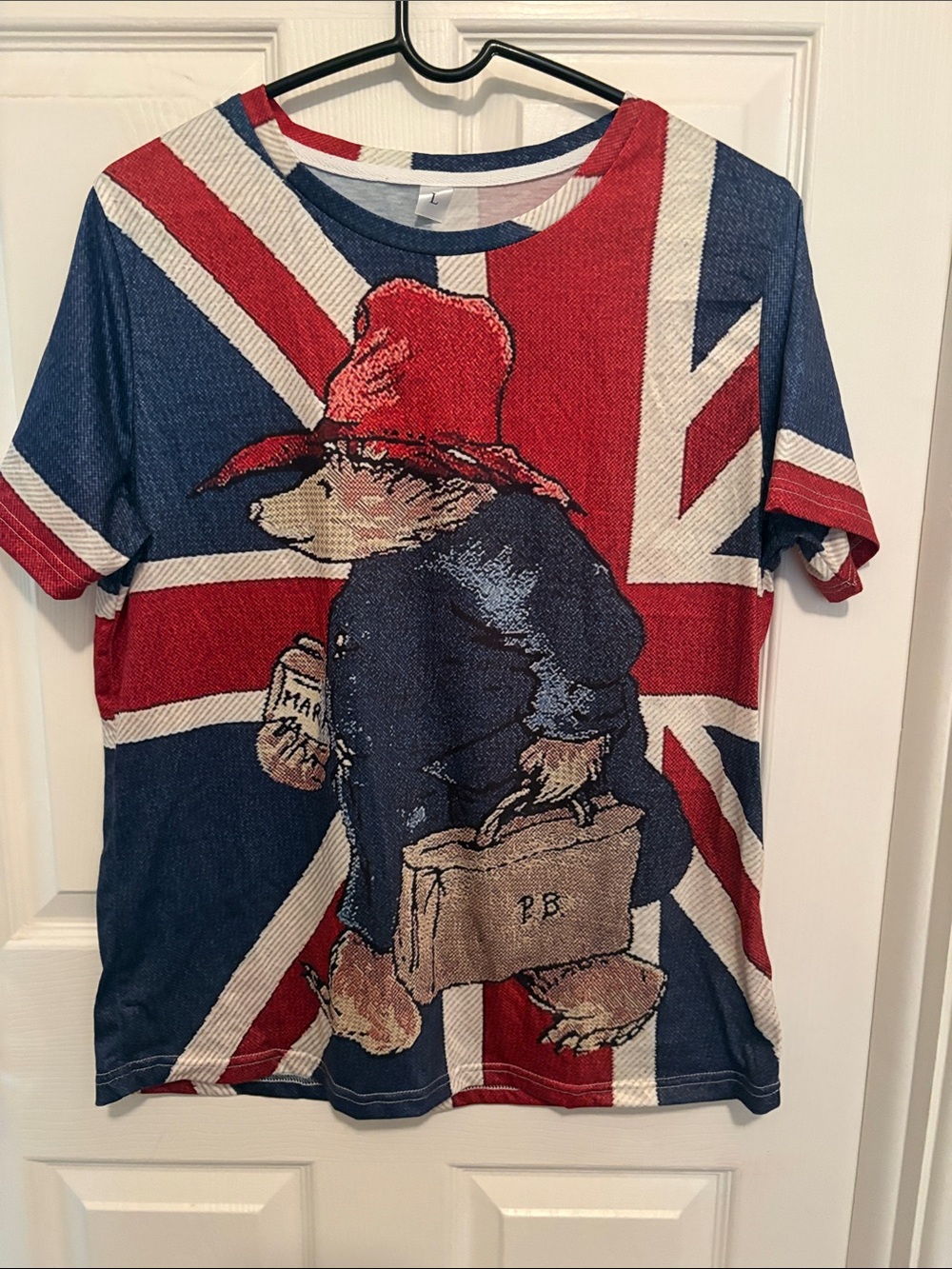 Woman’s Red & Blue Paddington Bear Union Jack Tee